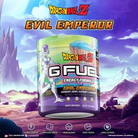 G Fuel Dragon Ball Z Energy Drink Powder, Pre Workout Caffeine Mix for Gaming, Sugar Free Focus Amino, Vitamin + Antioxidants, 9.9oz (Berry Medley, 40 Servings)