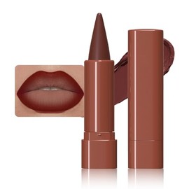 BINGBRUSH Combo de delineador de labios degradado 2 en 1 y lápiz labial, lápiz labial mate resistente al agua de larga duración con punta cónica, cray