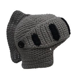 Kafeimli Gorro de Barba para Hombre y Mujer, Tejido Romano, Cosplay, Caballero Divertido, Azul Marino Gris, Talla única