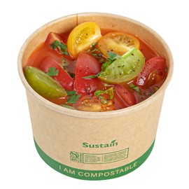 Restaurantware Paper Soup Containers 25 Pack Of 8 oz Disposable Kraft To Go Hot Soup Serving Bowls BPI-Certified Compostable Leakproof Stackable Food Containers For Noodles, Pasta And Desserts