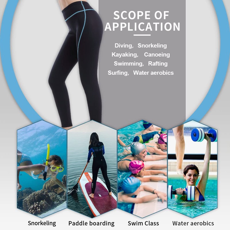 GoldFin Womens Wetsuit Pants, 2mm Neoprene Pants Keep Warm for