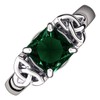 GWG Jewellery 925 Sterling Silver Ring with Large Emerald Green