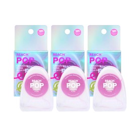 REACH POP Dental Floss, Cinnamon, Plaque Remover for Teeth, Shred Resistant, Vegan Wax, Cruelty Free, Eco Friendly Packaging, Oral Care, PFAS Free, for Adults & Kids, 3 Pack, 54.6 yd