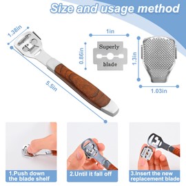 12PCS 3-rd Generation Pedicure Foot File, Foot Scrubber Dead Skin Remover, Heel Scraper for Cracked Heels, Callus Shaver & Cheese Grater for Feet, Foot Rasp & Razor Callus Remover Tools (T2)