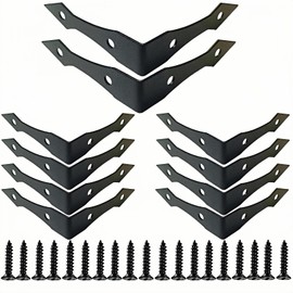 10Pcs Furniture Metal Corner Guards Vintage, Black Furniture Corner Guards Corner Bracket Decorative for Home Edge Corner Hardware Accessories
