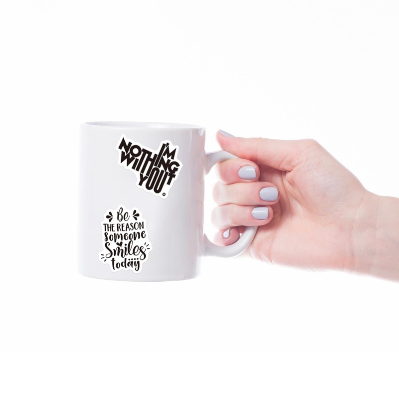 50Pcs Inspirational Positive Stickers,Black White Motivational Quotes Words Sticker for
