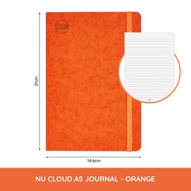NU Notebooks - Craze Cloud Range - A5 Journal - Journal Supplies - Stationery Notebooks - Ruled Notepad - Orange - 160 Pages, NU003960-FSC-OR