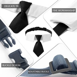 XZYZ Dog Collar, Soft Polyester Dog Bow Tie with Metal Buckle for Large, Medium and Small Boys Cat Dog Tie (Small, Black/White)