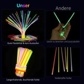 Glow Sticks Glow Sticks - 100 Glow Sticks Party Set for Children with 100 Connectors Bracelets Necklaces for Party Decoration Weddings New Year's Eve Fireworks Party (Glow Sticks-122)