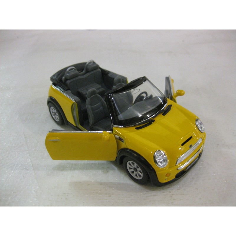 Mini Cooper S Convertible In Yellow Diecast 1:28 Scale By