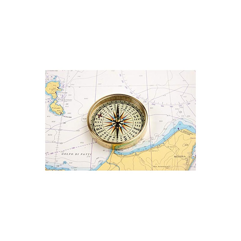 Brass Compass in Leather Pouch