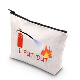 BDPWSS Funny Firefighter Makeup Bag Fire Extinguisher i Put Out Firefighter Graduation Gift 911 Fire Hero Gift For Firefighter Mom Wife Girlfriend (I put out)