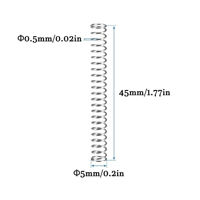 QUARKZMAN Small Compression Spring x 5 Pieces Spring Steel Tension