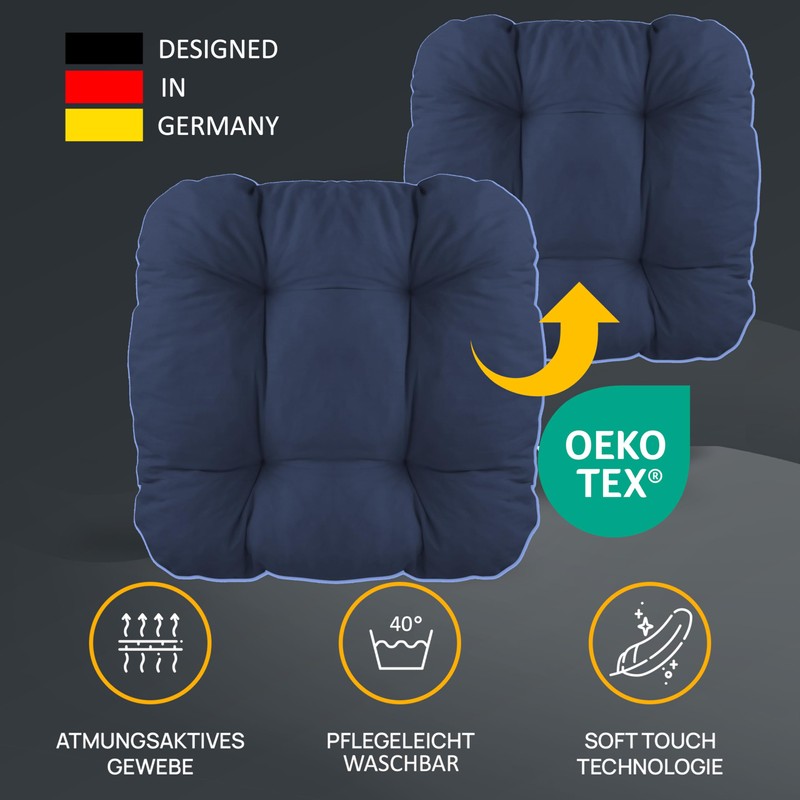 Lileno Home Chair Cushion, 38 x 38 x 8 cm