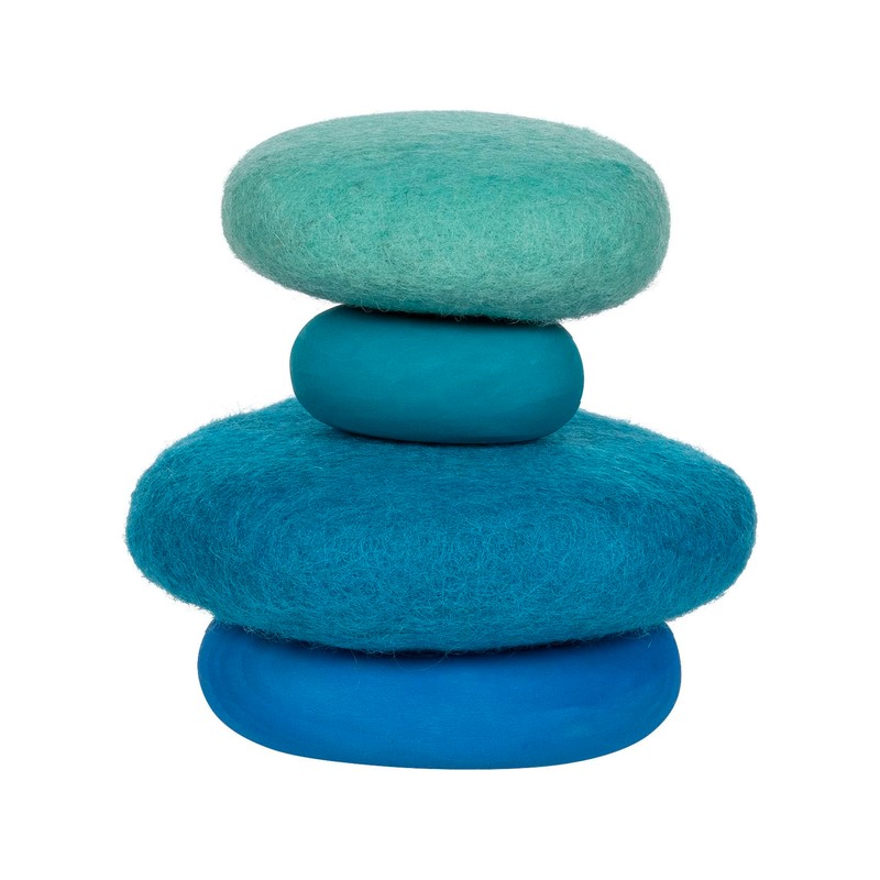 goki 58345 Evolution - Boulders, Stackable Stones Made of Wool