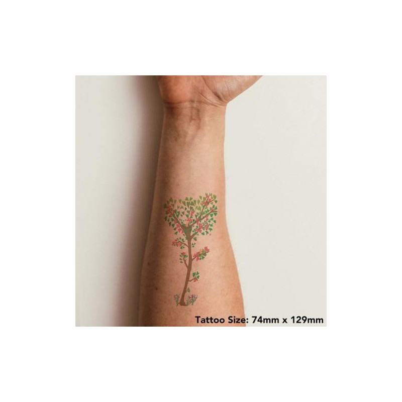 'Tree Of Hearts Blossoms To Life' Temporary Tattoo - Water
