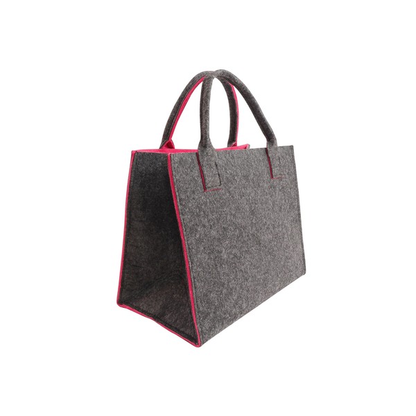 CB Home & Style Felt Shopping Bag Shopper Approx. 35 x 20 x 28 cm Shopping Basket Firewood Bag - Grey -