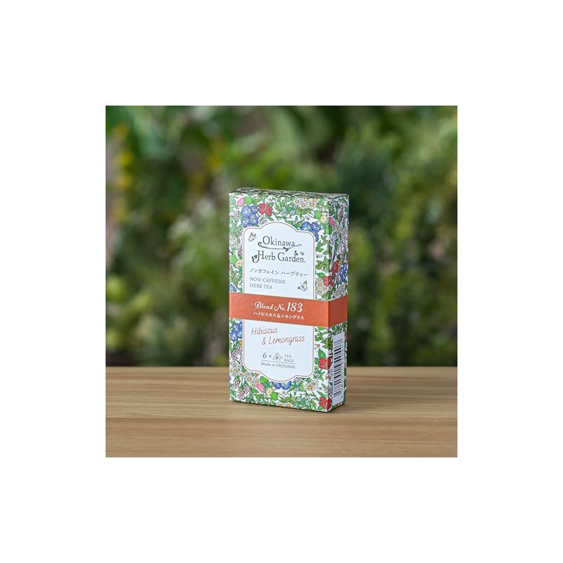 Caffeinated Herbal Tea No.183 Hibiscus Lemongrass Tea 6 Pack Box