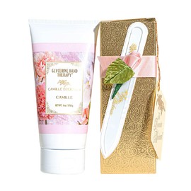 Camille Beckman Romantic Manicure Gift Set, Camille, Glycerine Hand Therapy 6 oz, Premium Crystal Nail File