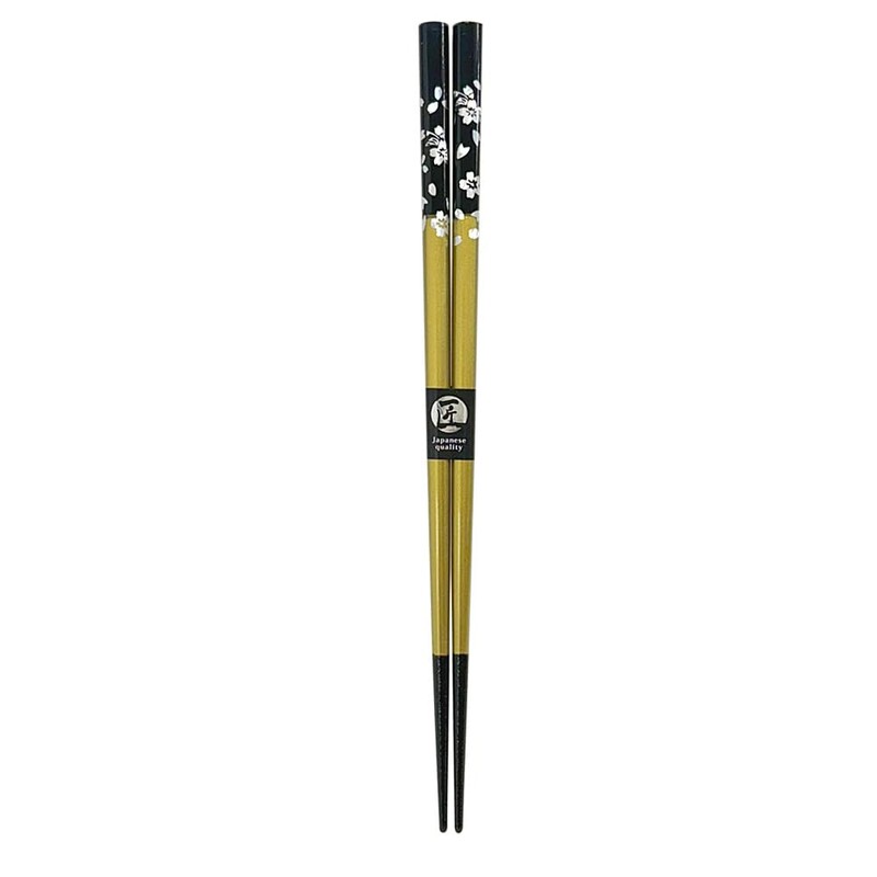 Chopsticks, Silver Cherry Blossoms, Gold Design, Includes Paulownia Box, Wrapping,