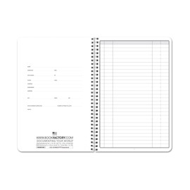 BookFactory Transaction Log Book Transactions Notebook Ledger Register - Wire-O, 100 Pages, 6'' x 9” (Made in USA)