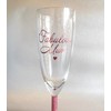 Rose Gold Glitter Stem Champagne Flute with Gold 'Fabulous Mum',