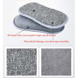 Pack of 6 Washing Up Sponge Washable Antibacterial Microfibre Cleaning Sponges Double Sponges Sponge Microfibre for Kitchen Stove Pans