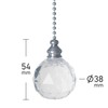 Light Pull Chain Cord Acrylic Crystal Ball 38x52mm with 80cm