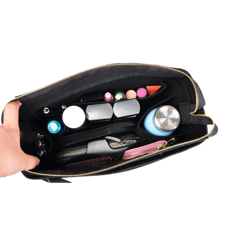 Vercord Felt Zipper Handbag Tote Purse Duffel Backpack Organizer Insert