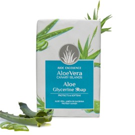 Aloe Excellence Glycerin Soap from Aloe Vera, 100% Natural, No Harmful Substances, Fresh, Invigorating, Moisturising and Revitalising, in Piece Shape, 100 g