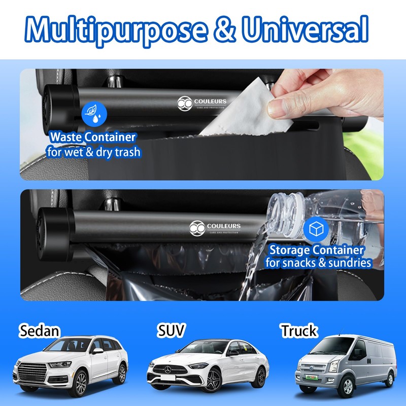 Car Trash Bag,2 Rolls of Garbage Bags (40 Garbage Bags