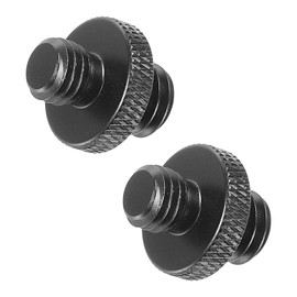 PATIKIL Microphone Stand Adapter, M8 Male to 3/8 Male Thread Tripod Screw Adapter Double Sided Camera Screw for Microphone Tripod Stand, Black, 2 Pcs