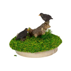 Uvia Mini Set of 2 Crows 2 x 2 x 1.8 inches (6 x 6 x 4.5 cm) Doll Figurine Figurine Animal Garden Decoration Birds H23384