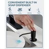 FORIOUS Black Kitchen Faucet with Soap Dispenser, Stainless Steel Kitchen