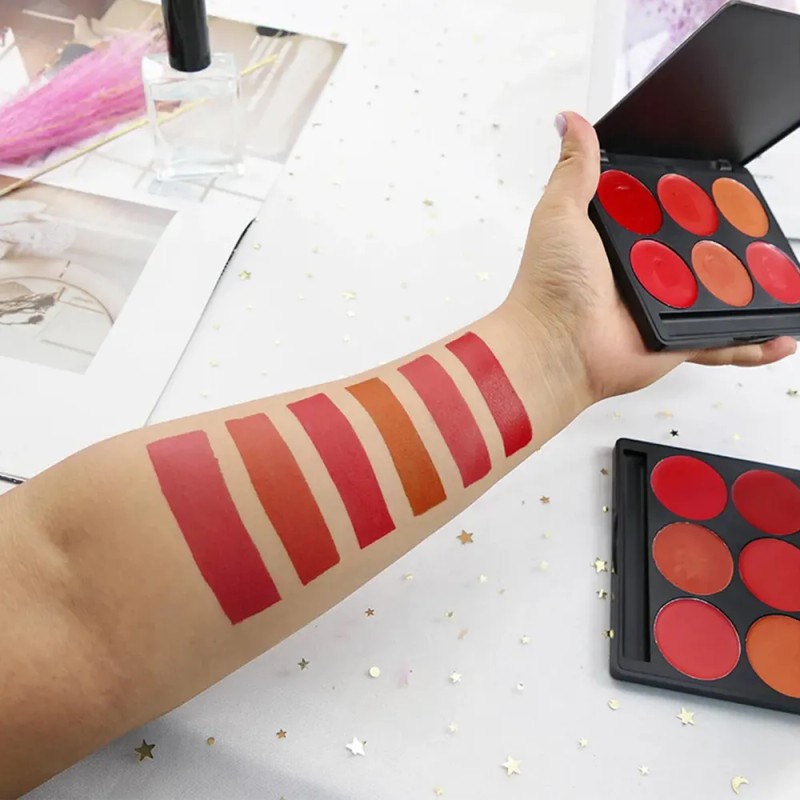 Paleta De Pintalabios De 6 Colores, Brillos De Labios, Plato