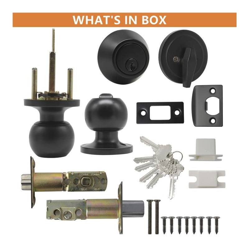 Probrico Keyed Alike Entry Door Knobs Lock Set and Single