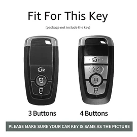 ontto Car Key Fob Cover Keyring fit for Ford Fusion Mustang Explorer EcoSport Edge S-Max Ranger Mondeo F150 F250 Key Case TPU Smart Key Shell Holder Bag Keychain Protector Accessories 3 Buttons Blue
