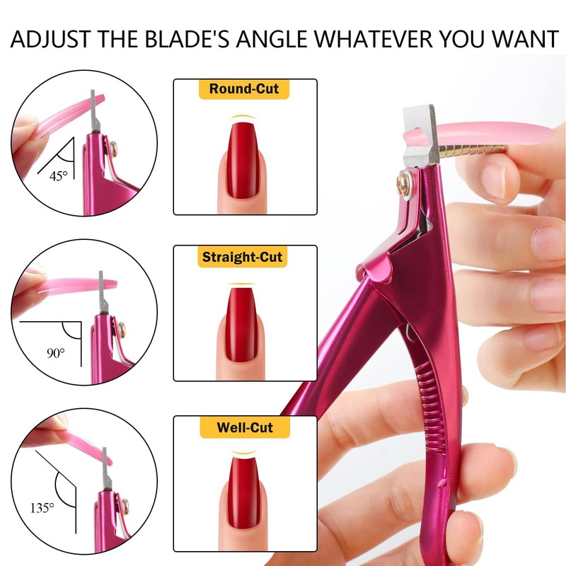 Sharp Blade Acrylic False Nail Clipper with Magnet Size Adjustment