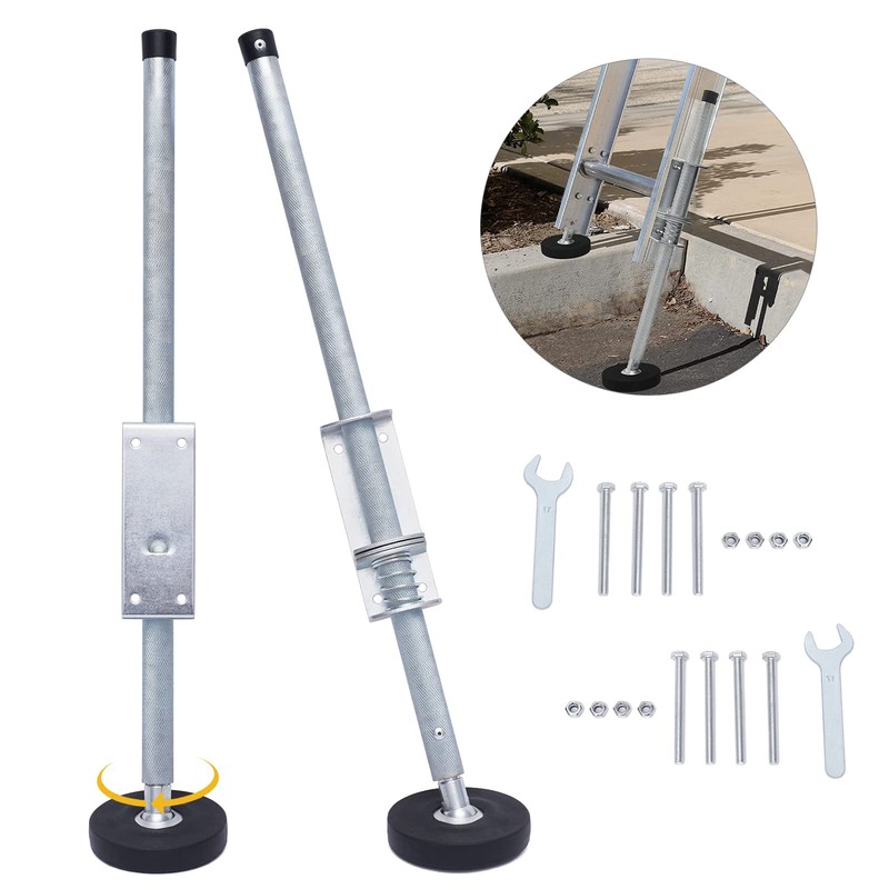 GDNTMU Ladder Leveler Pair with Engraved Anti-Slip Pattern Steel Pole