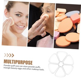 IWOWHERO 6pcs Makeup Accessories Must Haves Triangle Powder Puff Case Portable Organizer