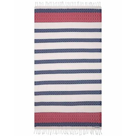 Sand Cloud Turkish Beach Towel - 100% Organic Cotton Turkish Bath Towels - Ultra Soft, Sand Free & Quick Dry Towel for Beach, Pool, or Picnic - As Seen on Shark Tank - Patriot Stripe
