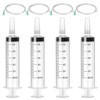 60ml Syringe,4Pcs Large Plastic Syringe with Tube for Scientific Labs