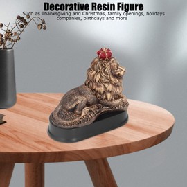 Buachois Lion Statue, 14x13cm,Lion Resin Ornaments Figurine Statue Sculpture for Desktop Home Decoration Farm Living Room Porch