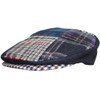 Mens Patchwork Tweed Country Flat Cap (58cm, Blue/Grey)