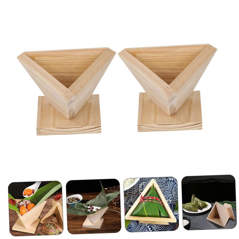 Ciieeo 2pcs Wooden Rice Ball Molds Moulds Rice-Pudding Molds (Wood
