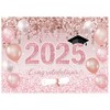 WOLADA 2025 Pink Graduation Backdrop Rose Gold Class of 2025