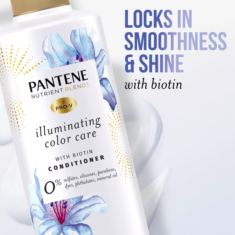 Pantene Sulfate Free Conditioner, Illuminating Hair Color with Biotin, Safe