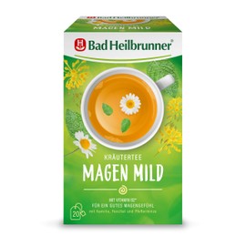 Bad Heilbrunner Magen Mild - Kräutertee im Filterbeutel - Fenchel, Kamille & Pfefferminze - mit Vitamin B2 für ein gutes Magengefühl - Bauch gut, alles gut (5 x 20 Filterbeutel)