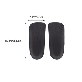 Baluue 2 Pairs Height Increase Insoles Skid Cushioned Heel Support Pads for Men Women Breathable Mesh for Comfort Black Gray