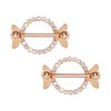 PIERCE ME (2pcs) Rose Gold Plated AB Clear Jeweled Sweat